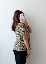 Size XS-S Beige Animal Print Top