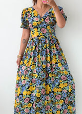 Size S-M Black Floral Maxi Dress