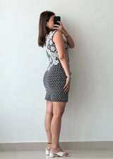 SIZE S-M, Printed Ribbed Mini Dress - Closet by Payal
