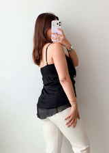 Size S-M Black Sheer Tie-Up Cami Top