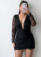 Size XS-S, Black Lace Mini Dress
