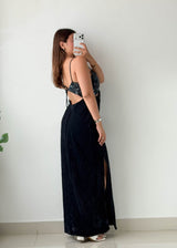 Size M Black Sequin Cutout Party Perfect Dress