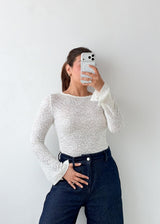 Size S-M White Textured Lace Top