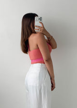 Size XS-S Pink Halter Neck Bodysuit