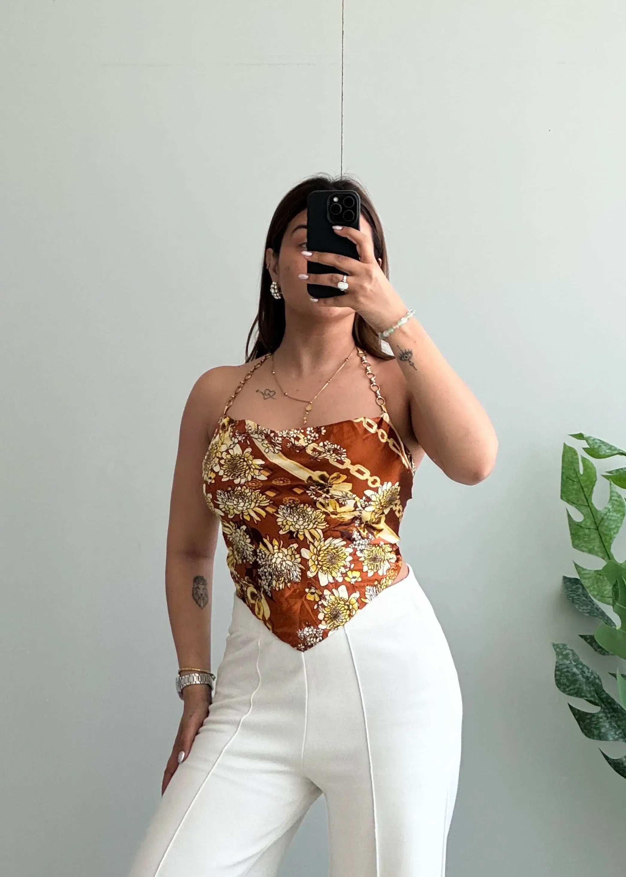 Size XS-M, Satin Tie up bandana top - Closet by Payal