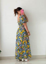 Size S-M Black Floral Maxi Dress