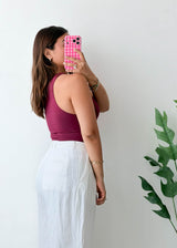 Size XS-S Plum Racerback Bodysuit