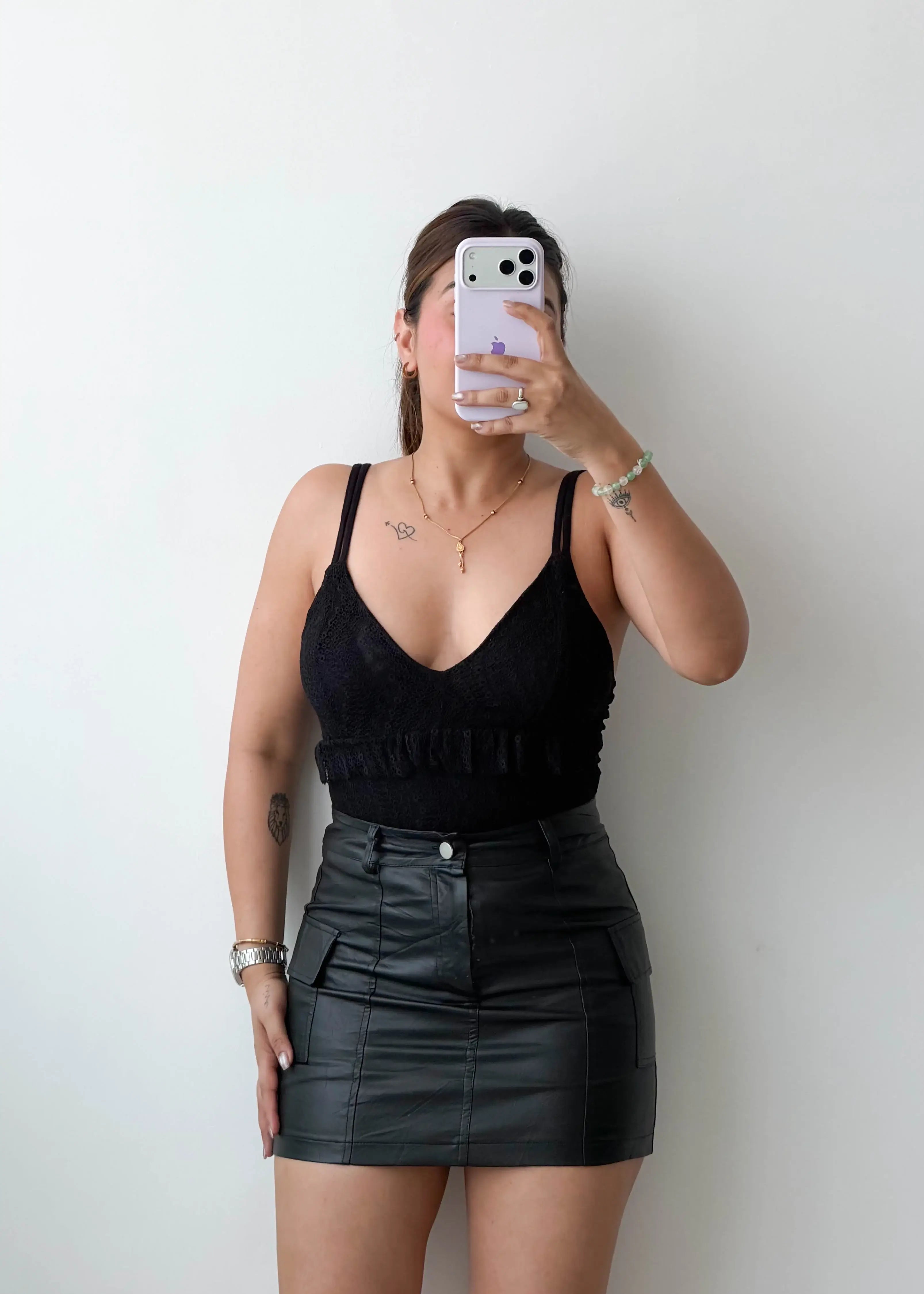 Size S-M Black Ribbed Basic Bodysuit