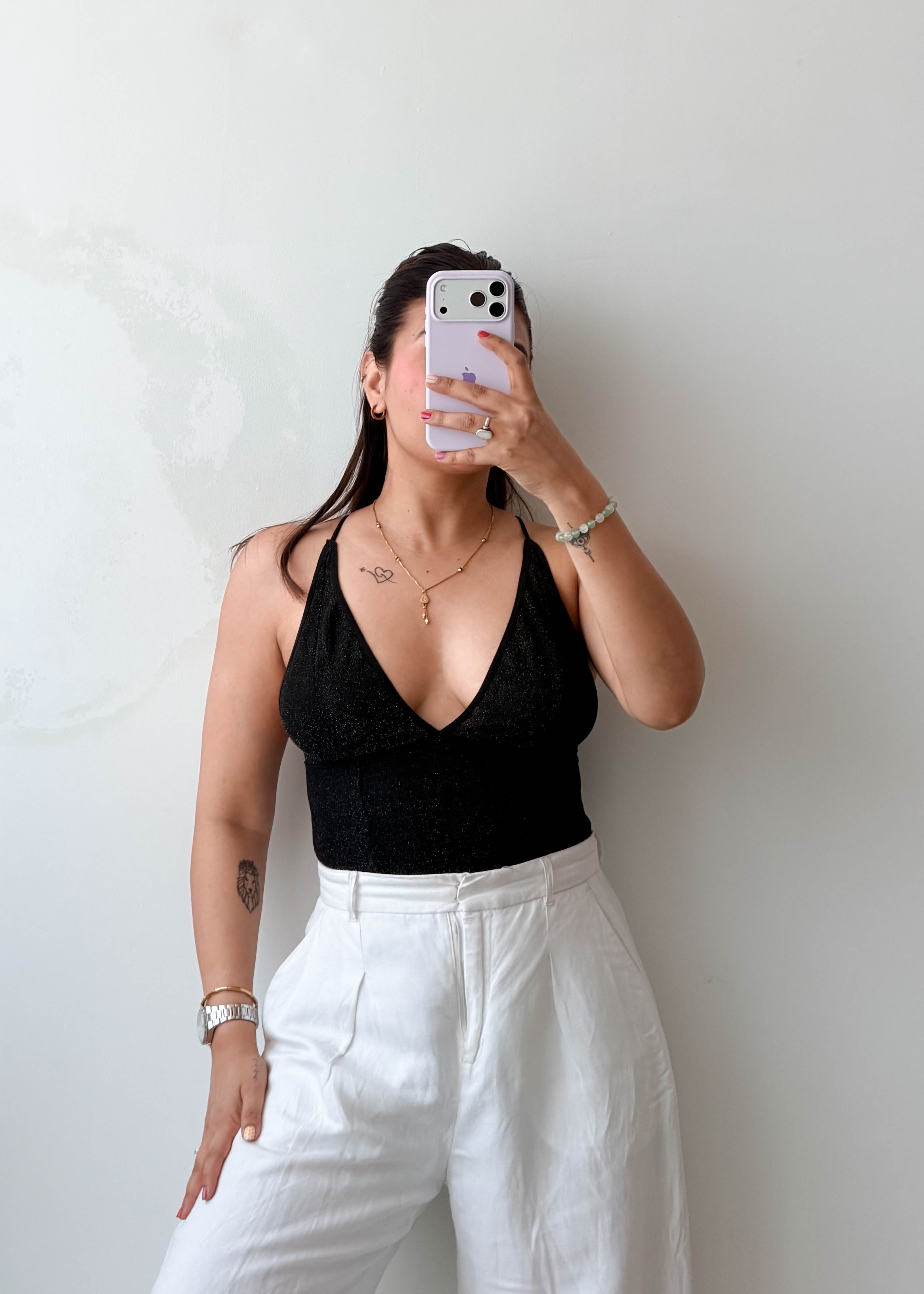 Size XS-S Black Halter Neck Bodysuit