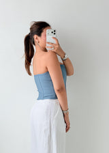Size M-L Blue Corset Tube Top