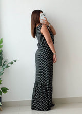 Size S-M Black Polka Dot Maxi Dress