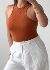 Size S-M Rust High Neck Bodysuit