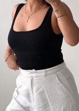 Size L-XL Black Square Neck Bodysuit