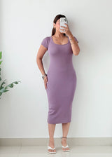 Size S-M Lavender Scoop Neck Midi Dress