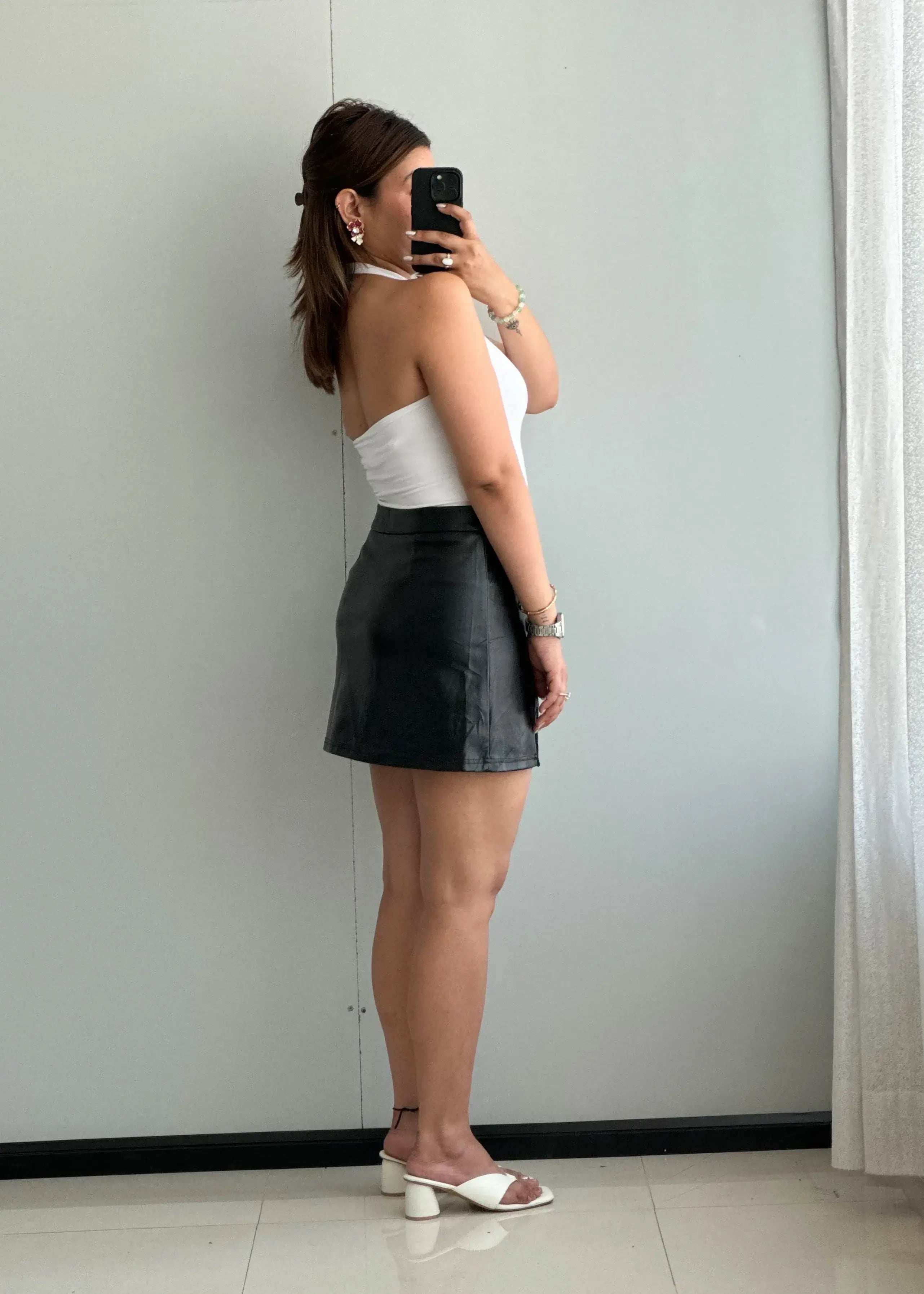 Waist : 32-33, Premium Soft Leather Skirt. - Closet by Payal