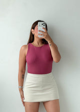 Size M Mauve High-Neck Bodysuit