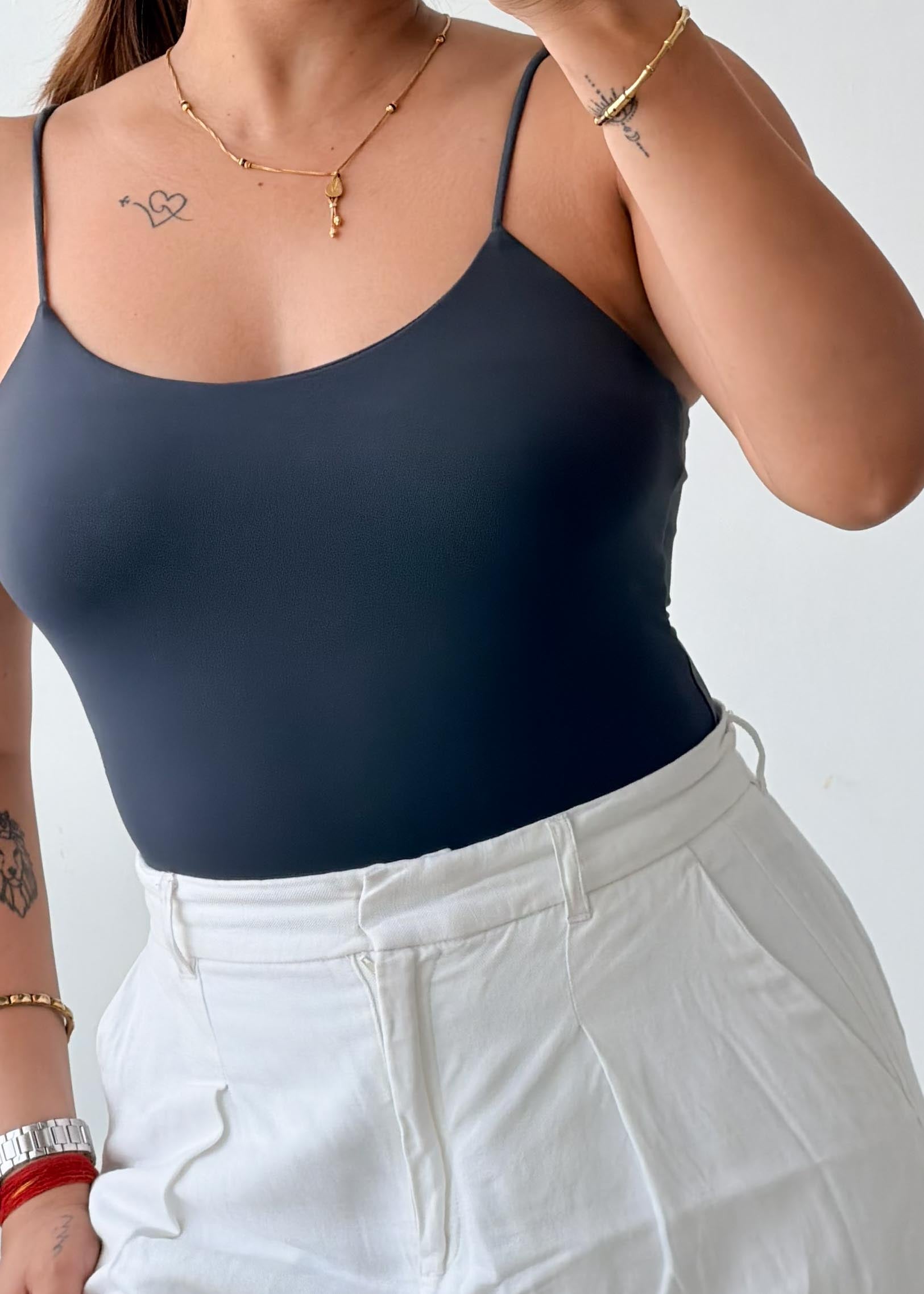 Size XS-S Slate Blue Cami Bodysuit