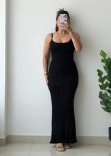 Size XS-S, Black Crochet Maxi Dress