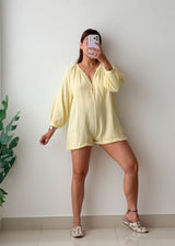 Size XS-S Butter Yellow Relaxed Romper