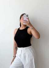 Size XS-S Black Backless Bodysuit