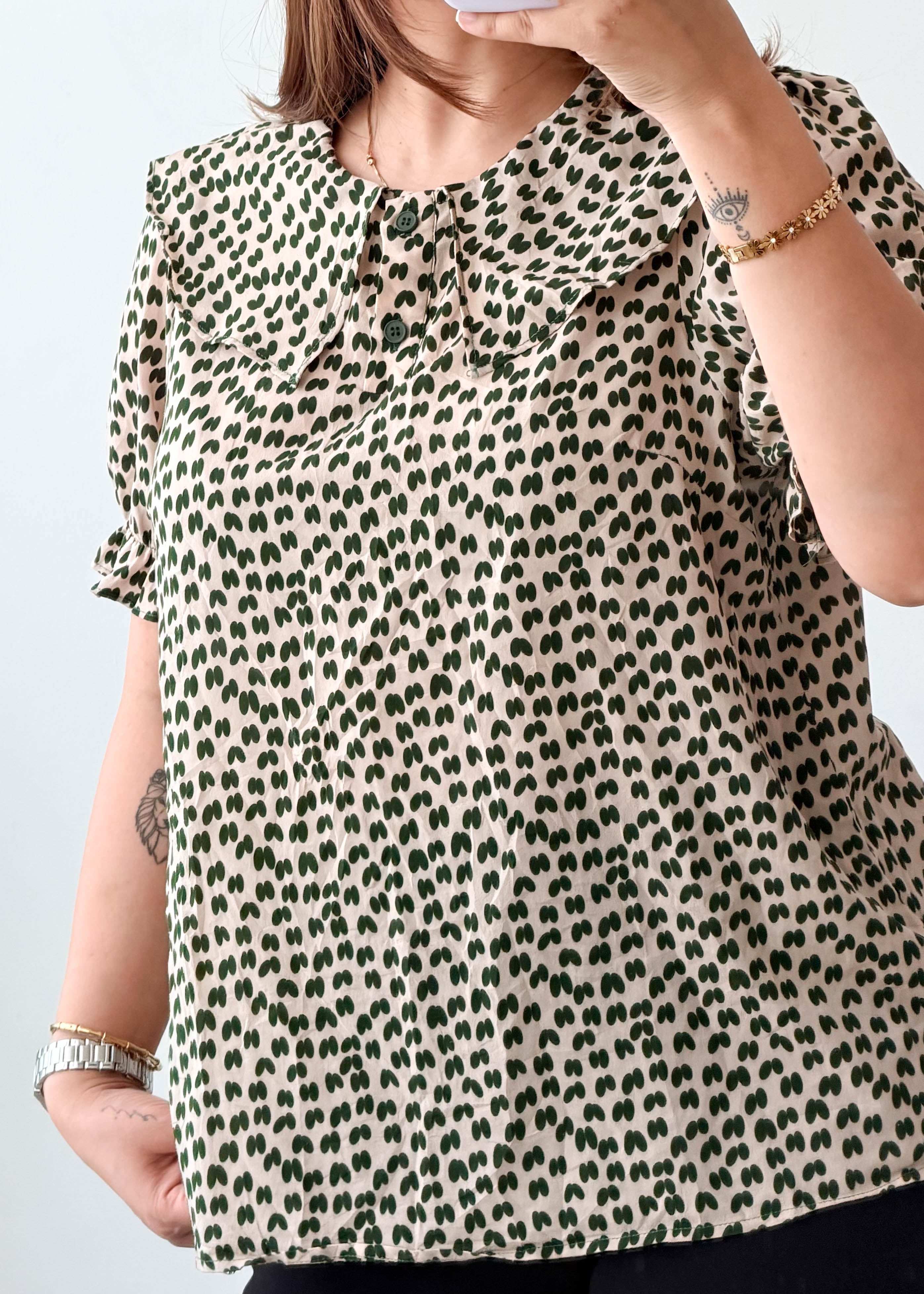 Size XS-S Beige Animal Print Top