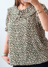 Size XS-S Beige Animal Print Top