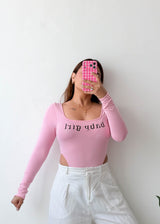 Size XS-S Pink Graphic Bodysuit