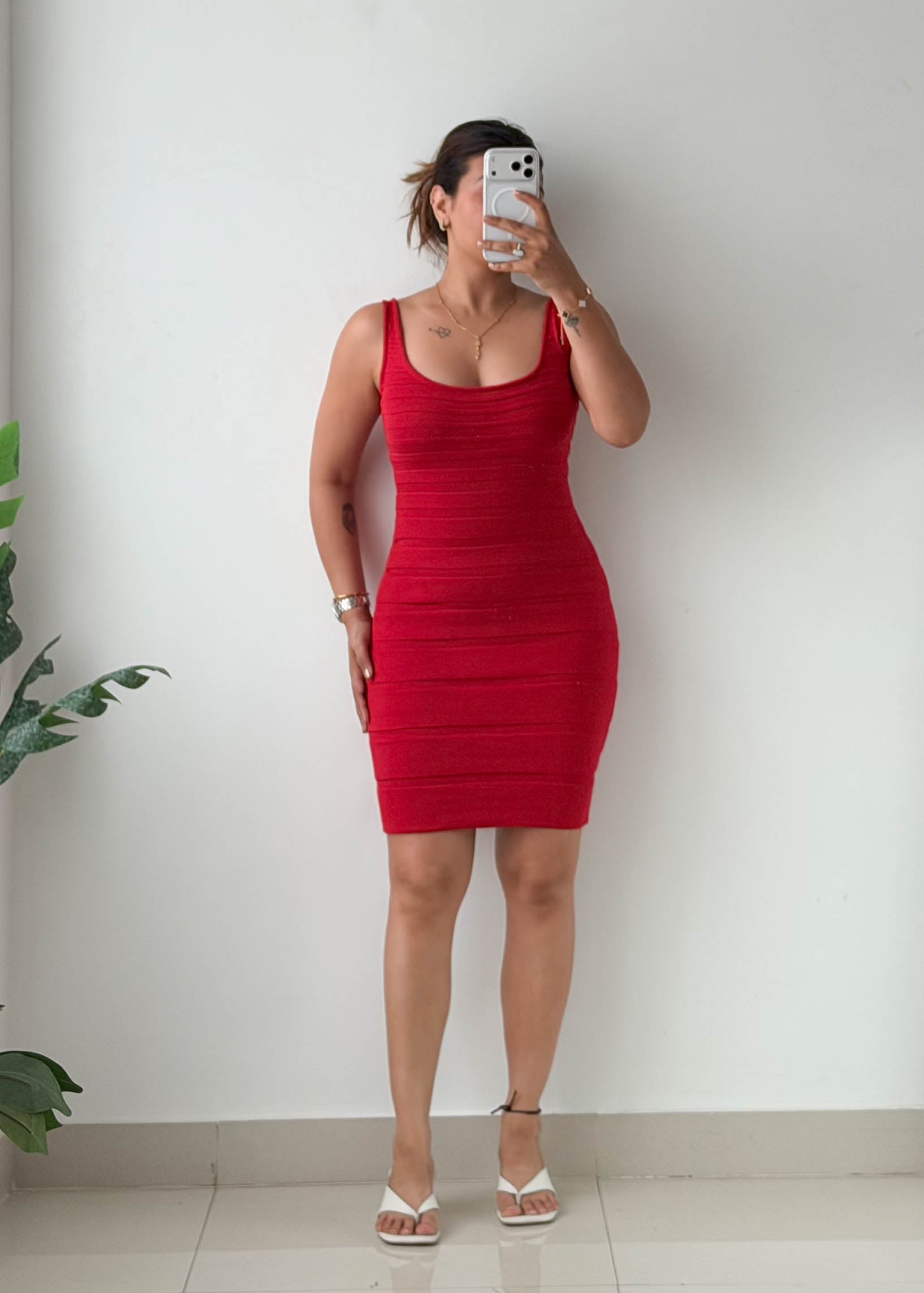 Size S-M Red Bandage Bodycon Mini Dress
