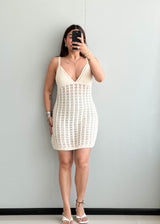 SIZE S-M, Crochet Summer Mini Dress