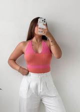 Size XS-S Pink Halter Neck Bodysuit