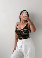 Size S-M Camouflage Racerback Bodysuit