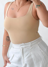 Size XS Nude Square Neck Bodysuit