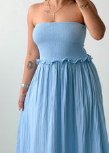 Size S-M Powder Blue Strapless Maxi Dress