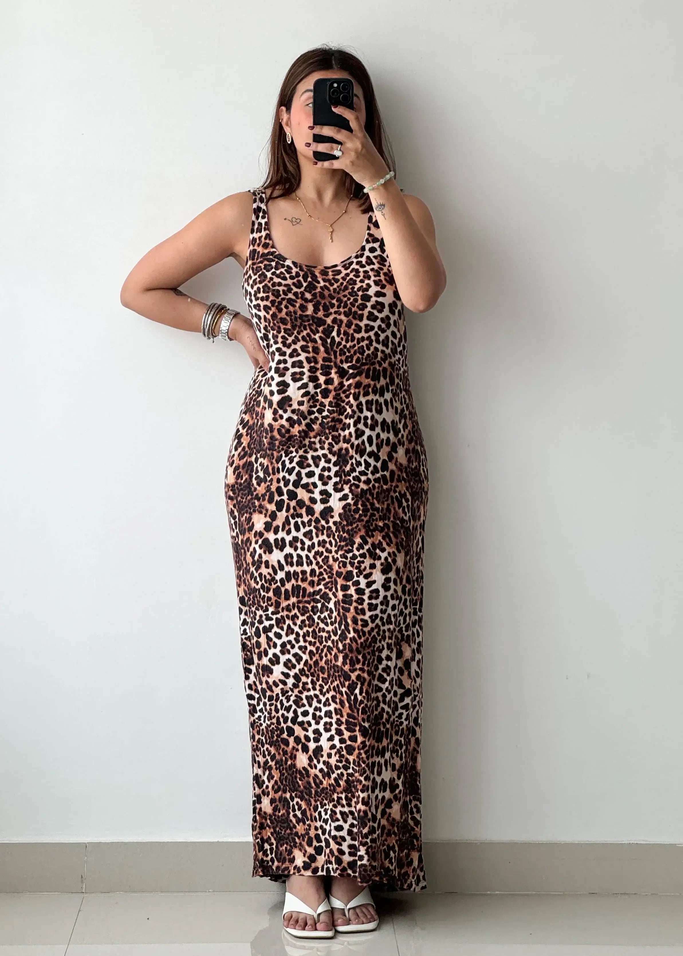 SIZE M-L, Cotton Ribbon Bodycon Dress - Closet by Payal