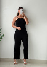 Size XS-S Black Sleeveless Ribbed Jumpsuit