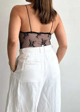 SIZE S-M, Printed Mesh With Lining BodySuit - Closet by Payal