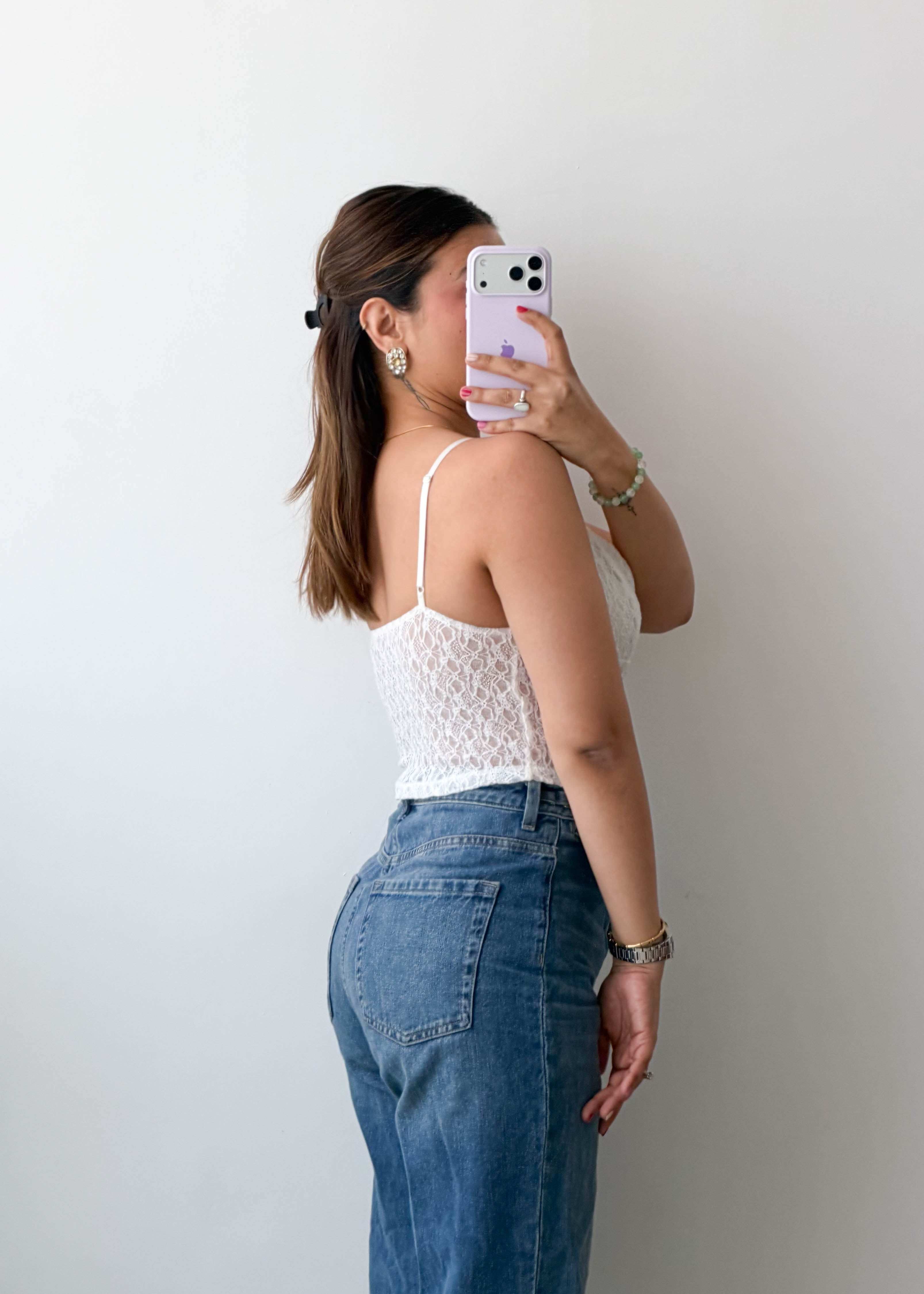 Size XS-S White Lace Corset Style Top