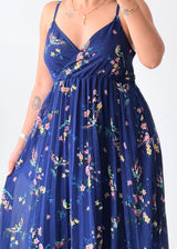 Size S-M Navy Floral Maxi Dress