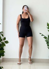 Size XS-S, Black Sleeveless Playsuit - Closet by Payal