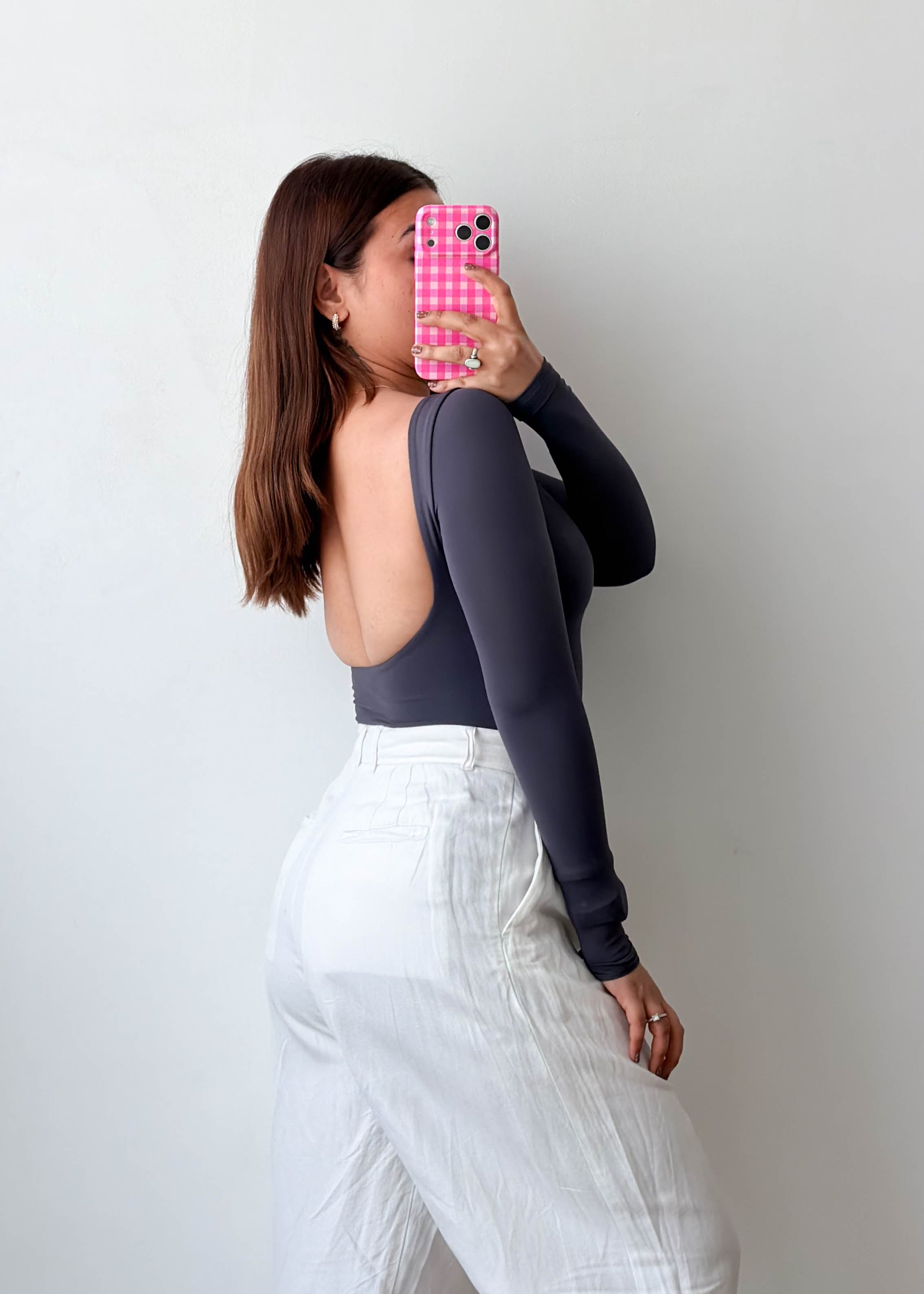 Size XS Slate Blue Long Sleeve Bodysuit