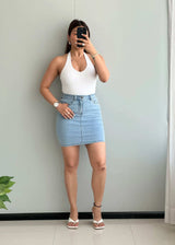 Waist : 28-30, Denim Skirt with Stretch. - Closet by Payal