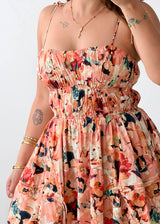 Size XS-S Peach Floral Maxi Dress