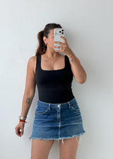 Size S-M / 2XL Black Square Neck Bodysuit