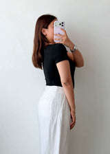 Size M Black Square Neck Bodysuit