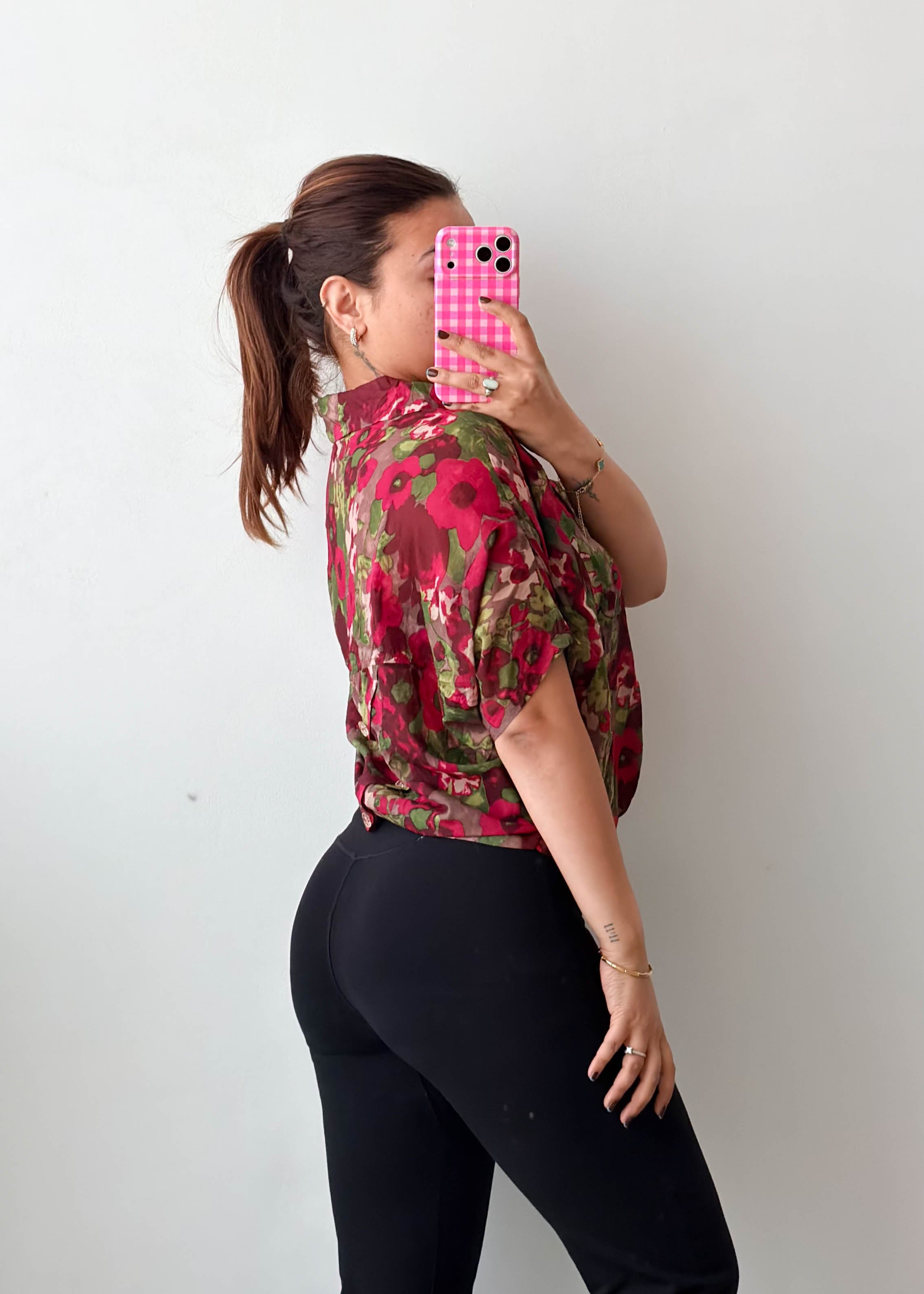 Size XS-S Red Floral Blouse