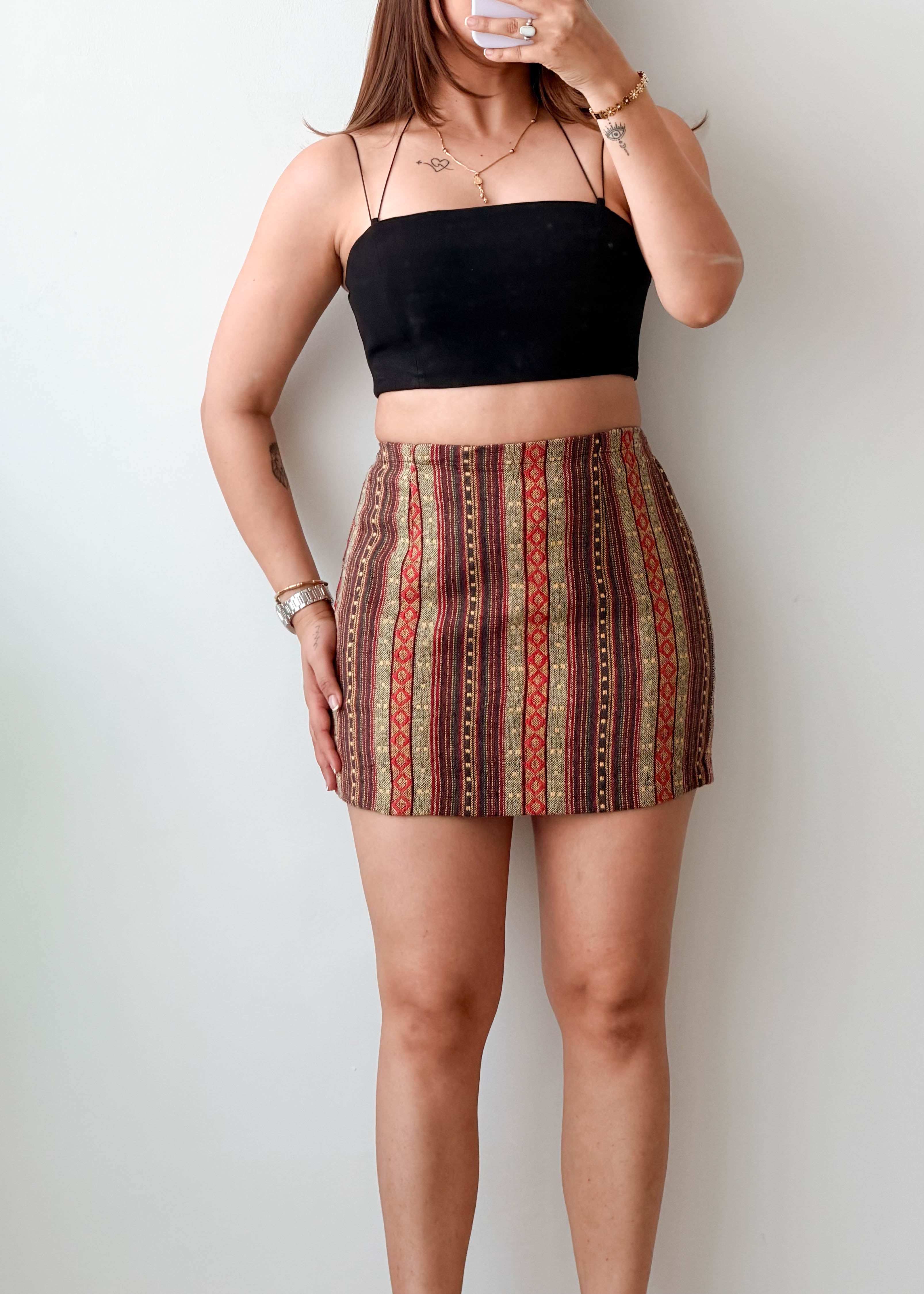 Waist 28-29 Printed Mini Skirt