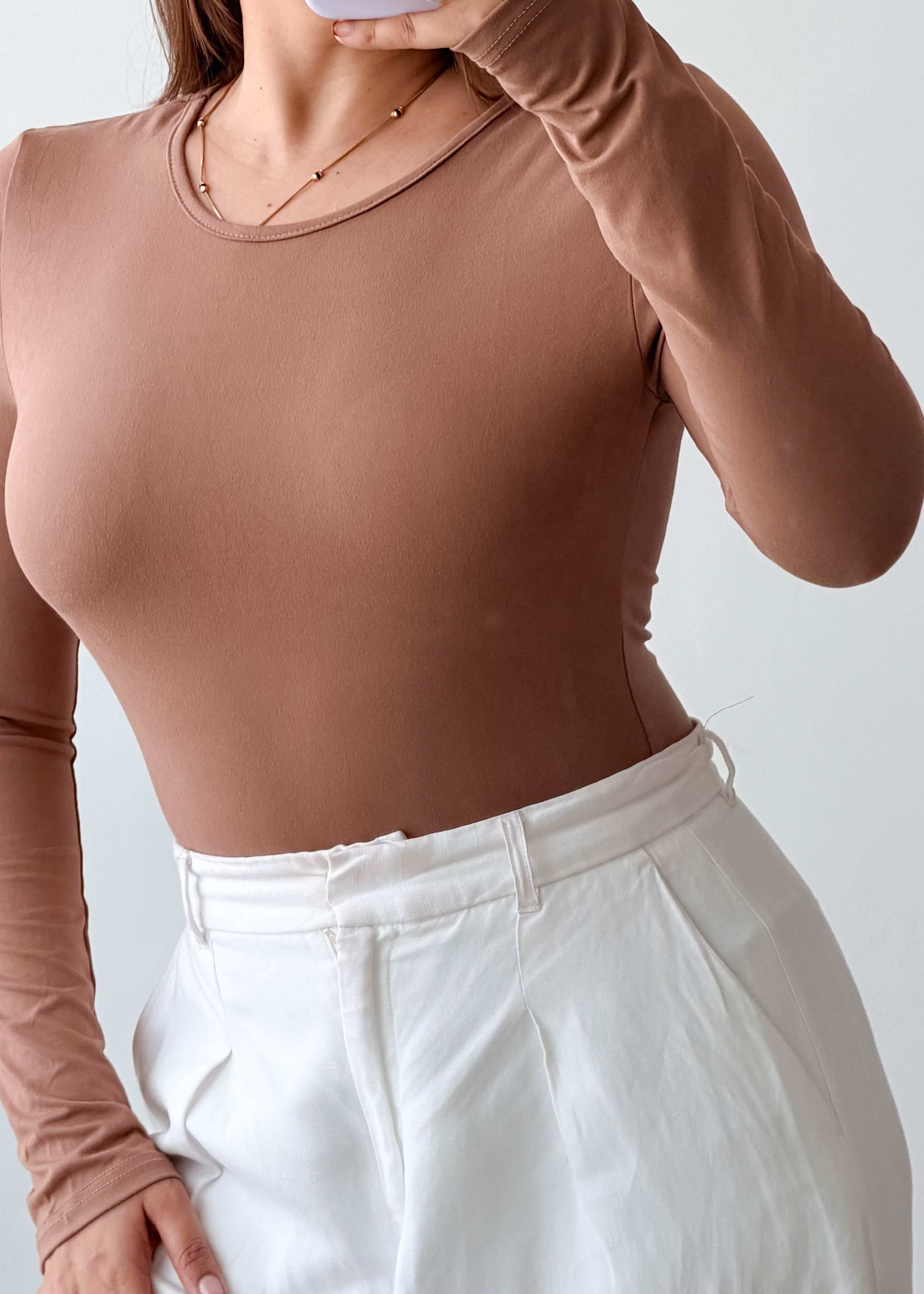 Size S-M Taupe Full Sleeve Bodysuit