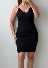 Size XS-S Black Gold Detail Mini Dress