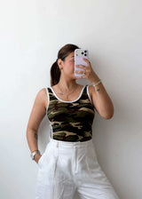Size M-L Camouflage Tank Bodysuit