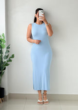 Size S-M Light Blue Knit Midi Dress